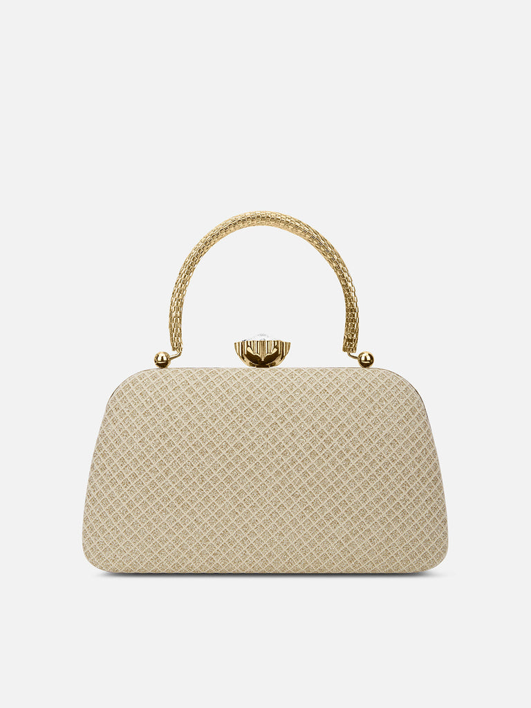 Twist Small Handle Clutch Gold