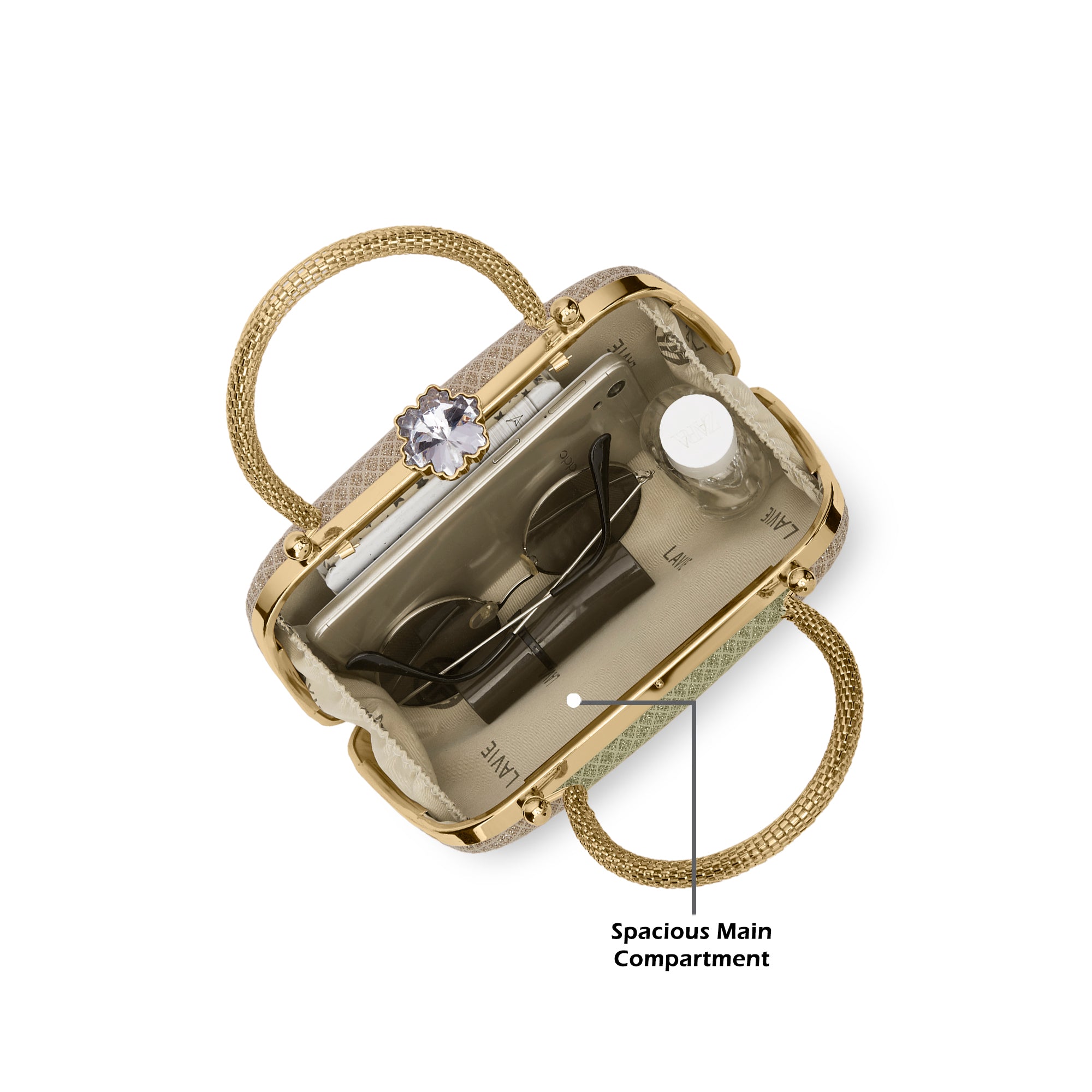 Twist Small Handle Clutch Gold