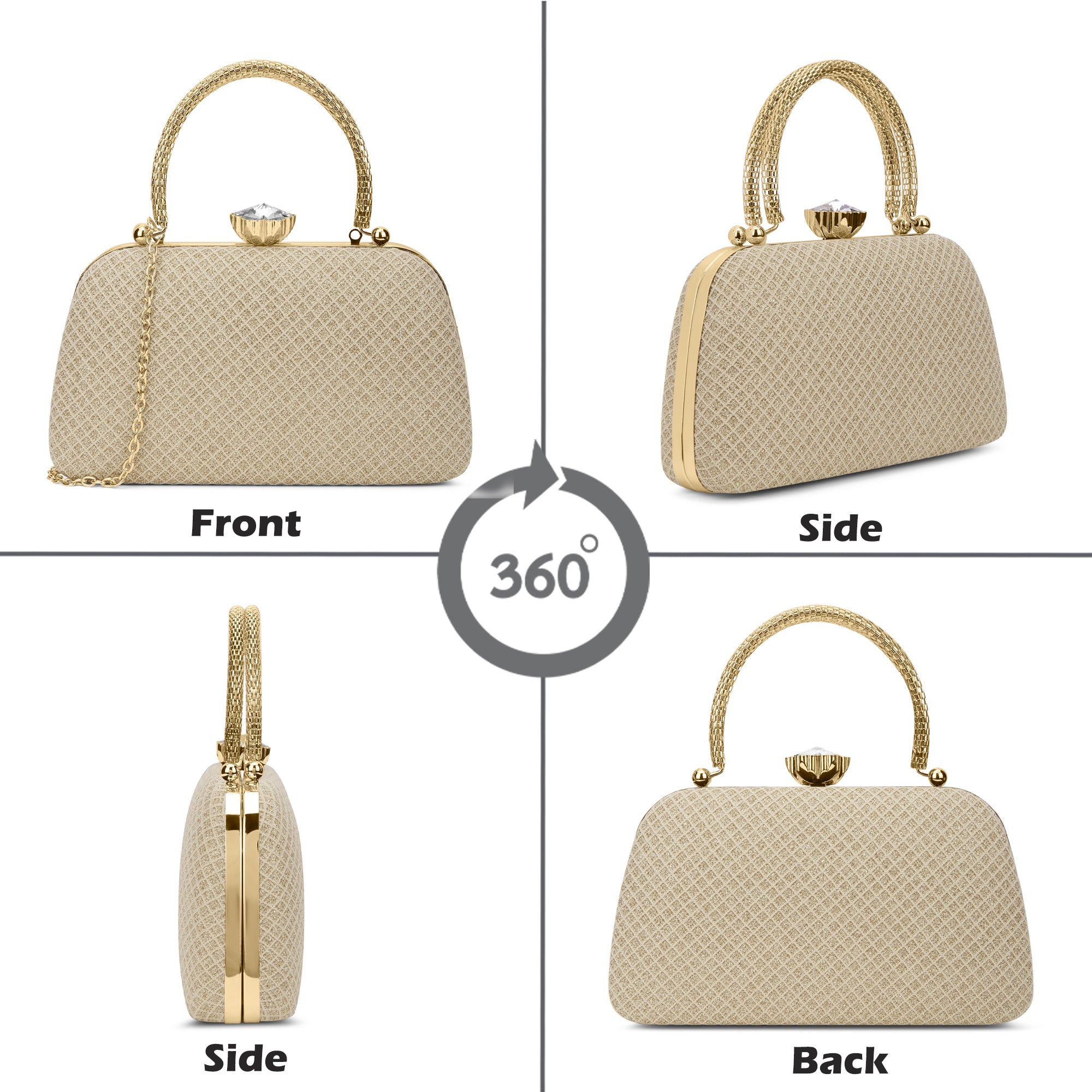 Twist Small Handle Clutch Gold
