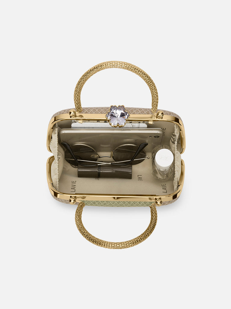 Twist Small Handle Clutch Gold