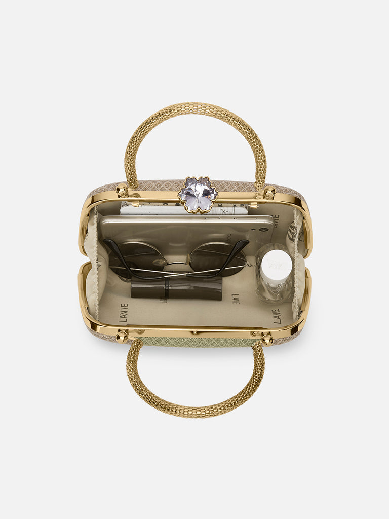 Twist Small Handle Clutch Gold