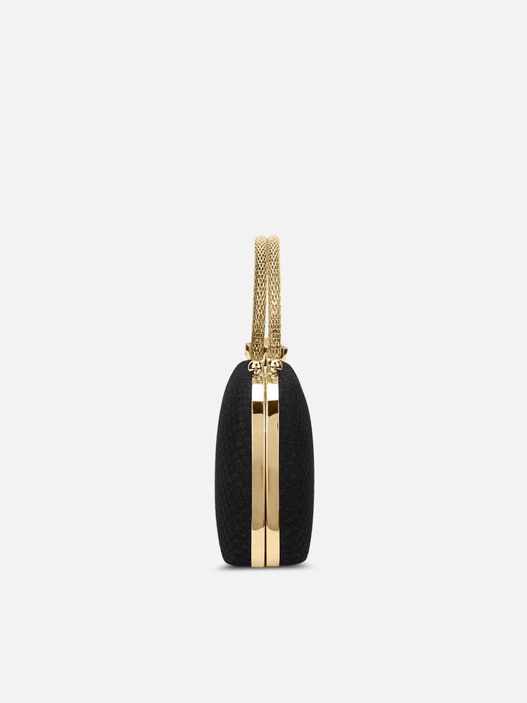 Twist Small Handle Clutch Black