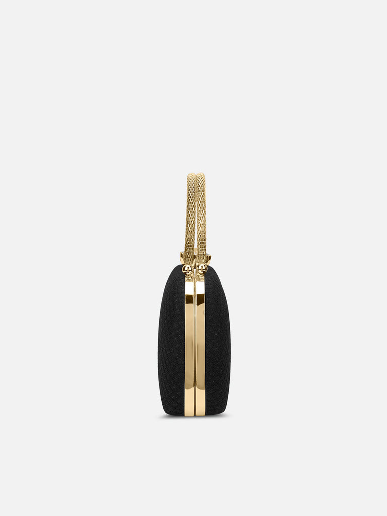 Twist Small Handle Clutch Black