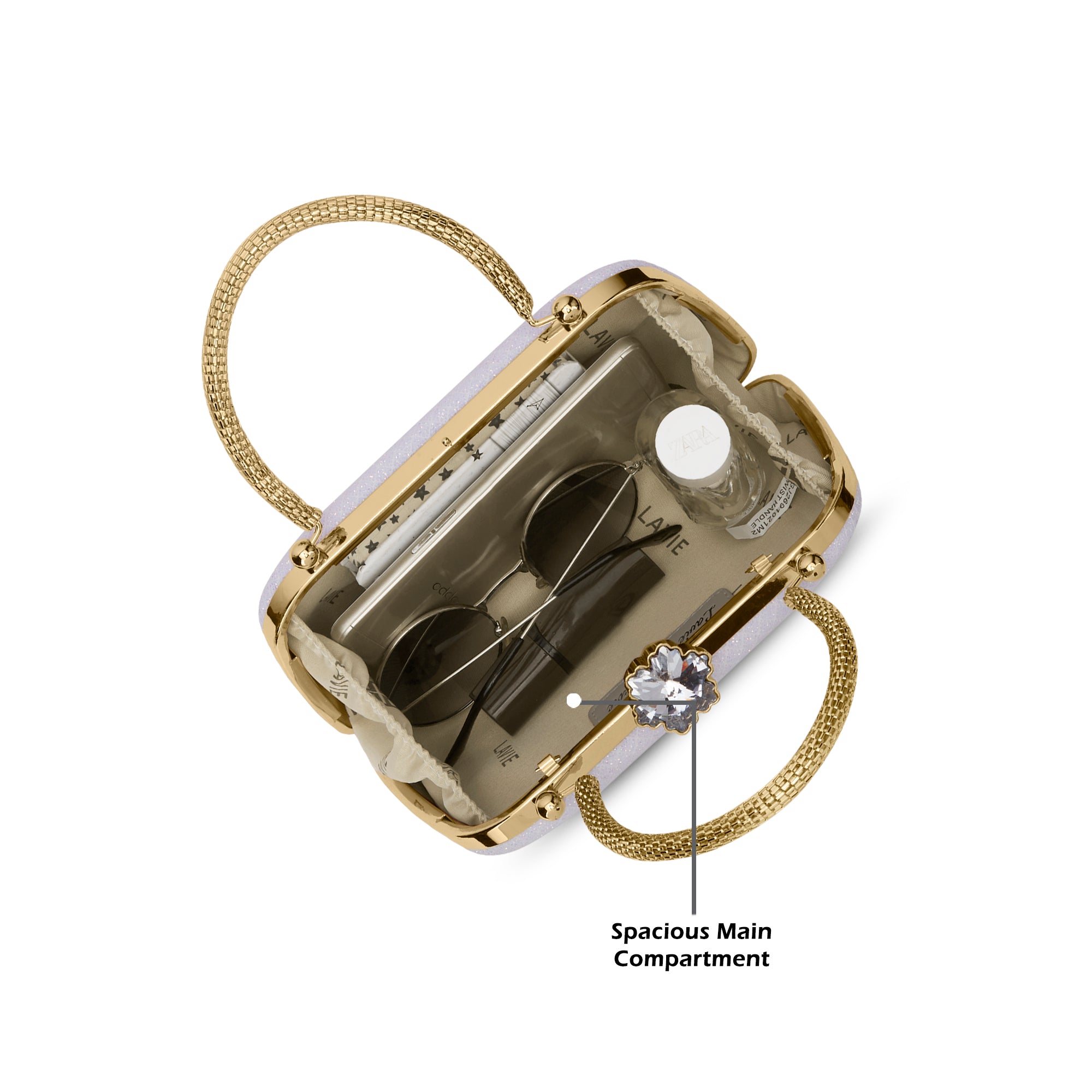 Twist Small Handle Clutch White