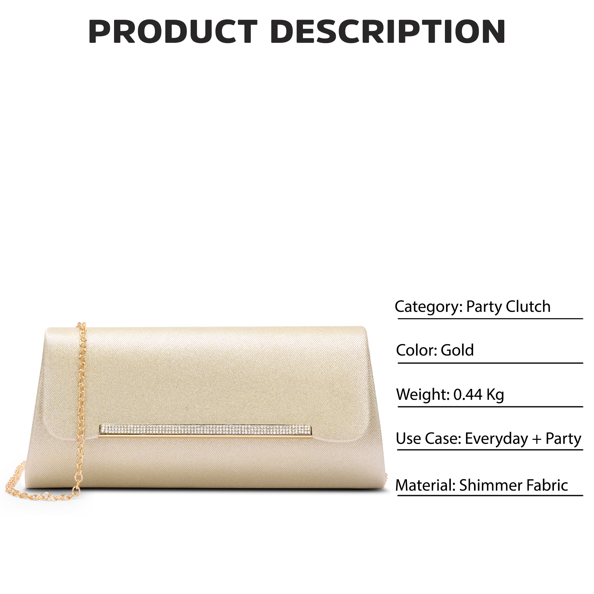 Churchill Rectagular Flap Over Frame Clutch Gold