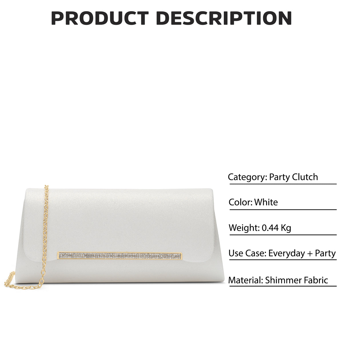 Churchill Rectagular Flap Over Frame Clutch White