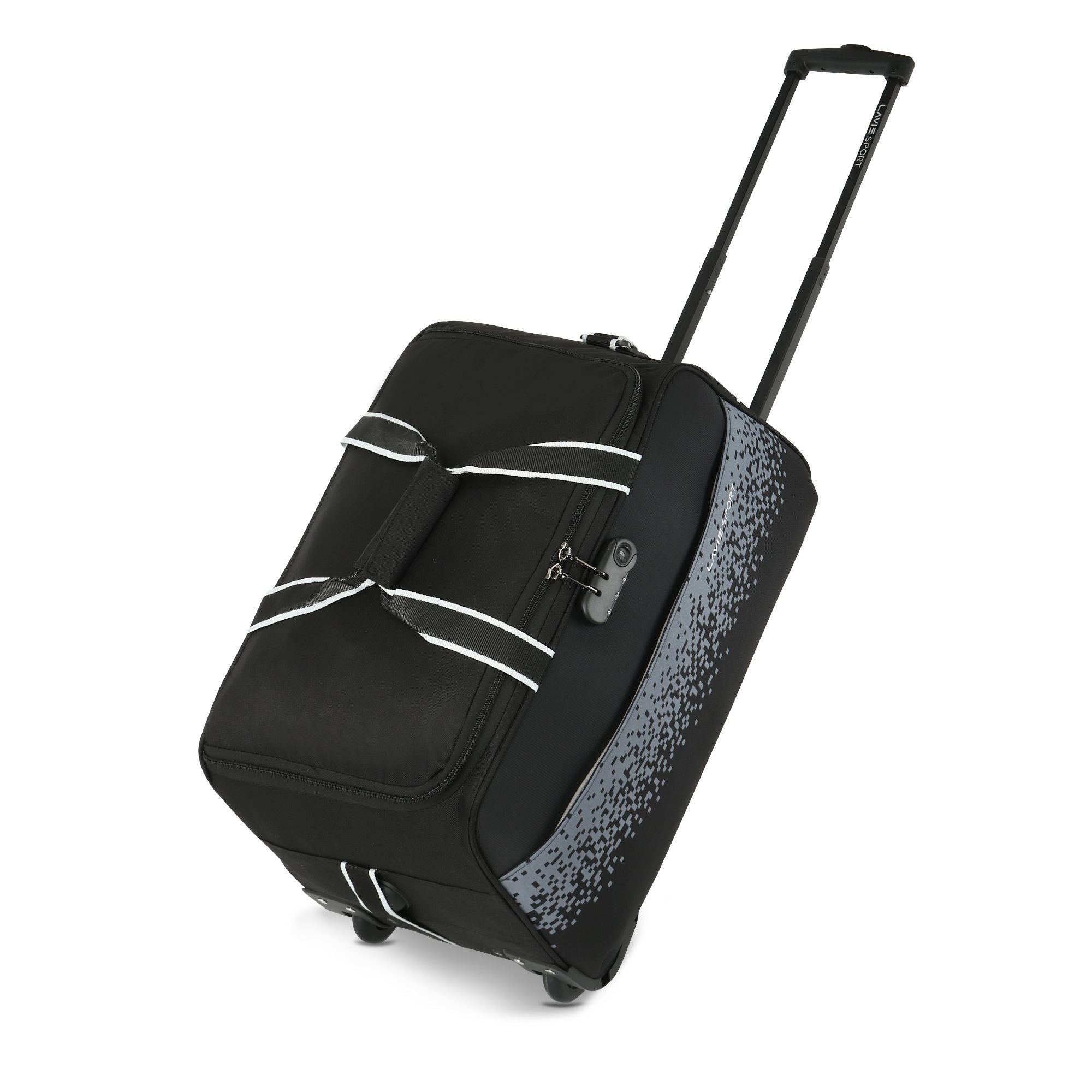 Pixel Wheel Duffle Bag Black