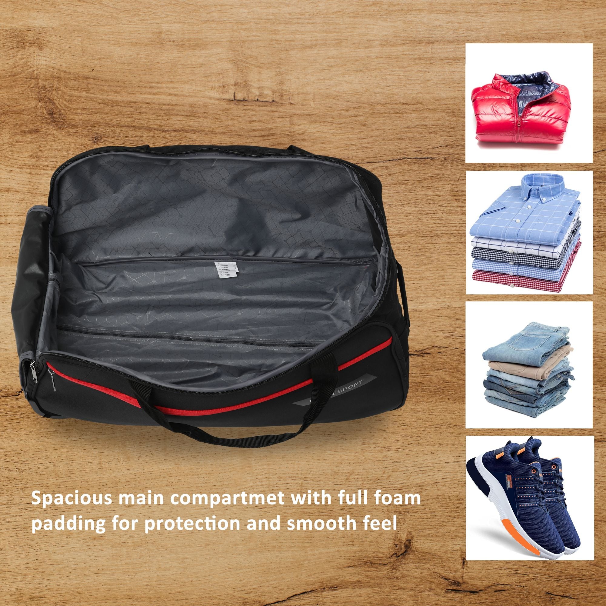 Lino Wheel Duffle Bag Black