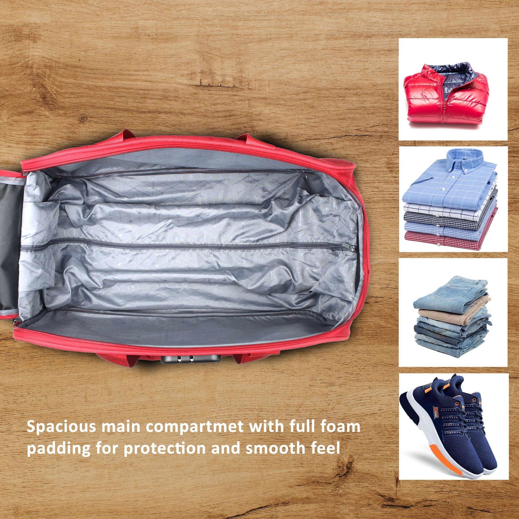 Camelot Wheel Duffle Bag Combi Lock Red