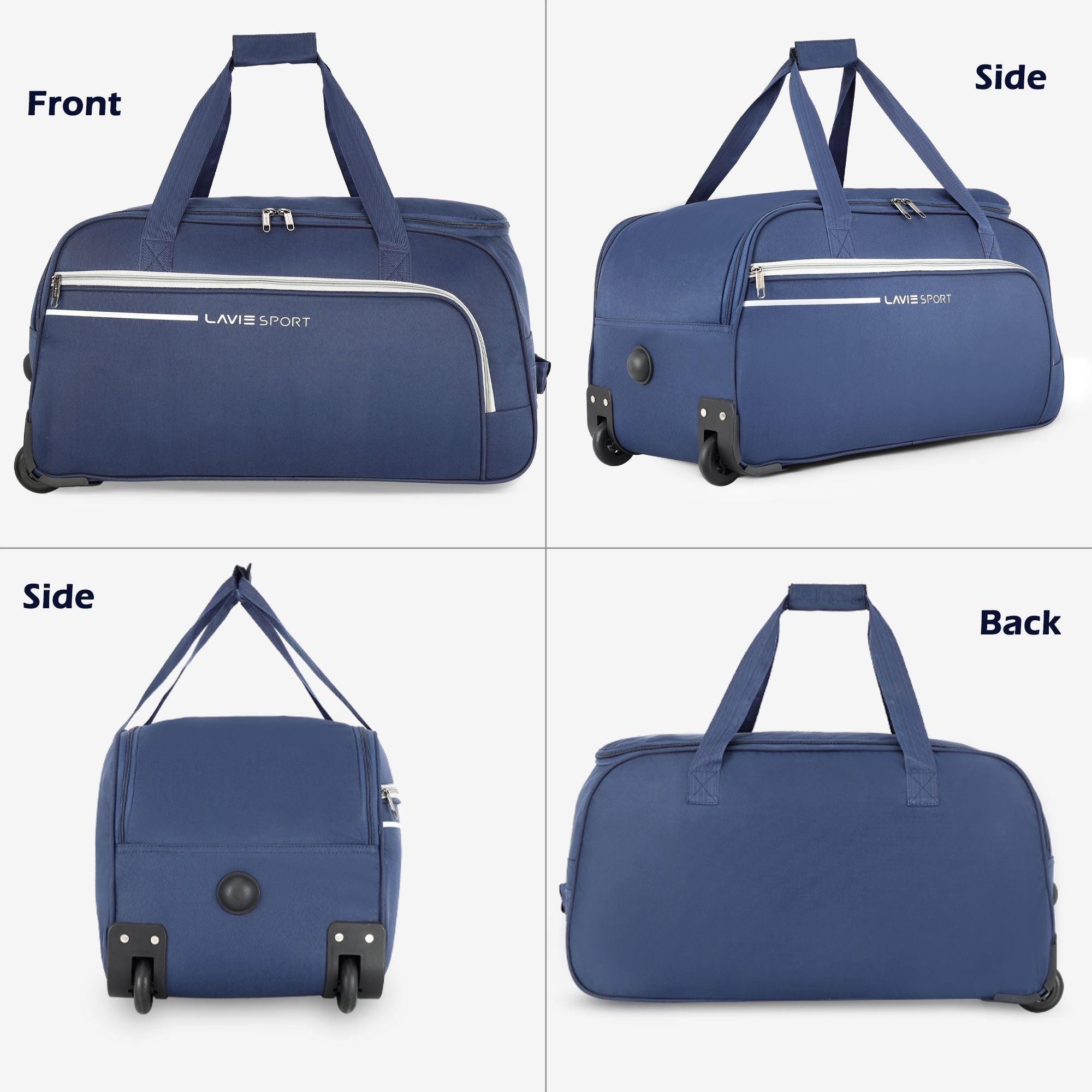 Lavie Sport Large Size 62 Cms Galactic Wheel Duffle Bag | Navy - Lavie World