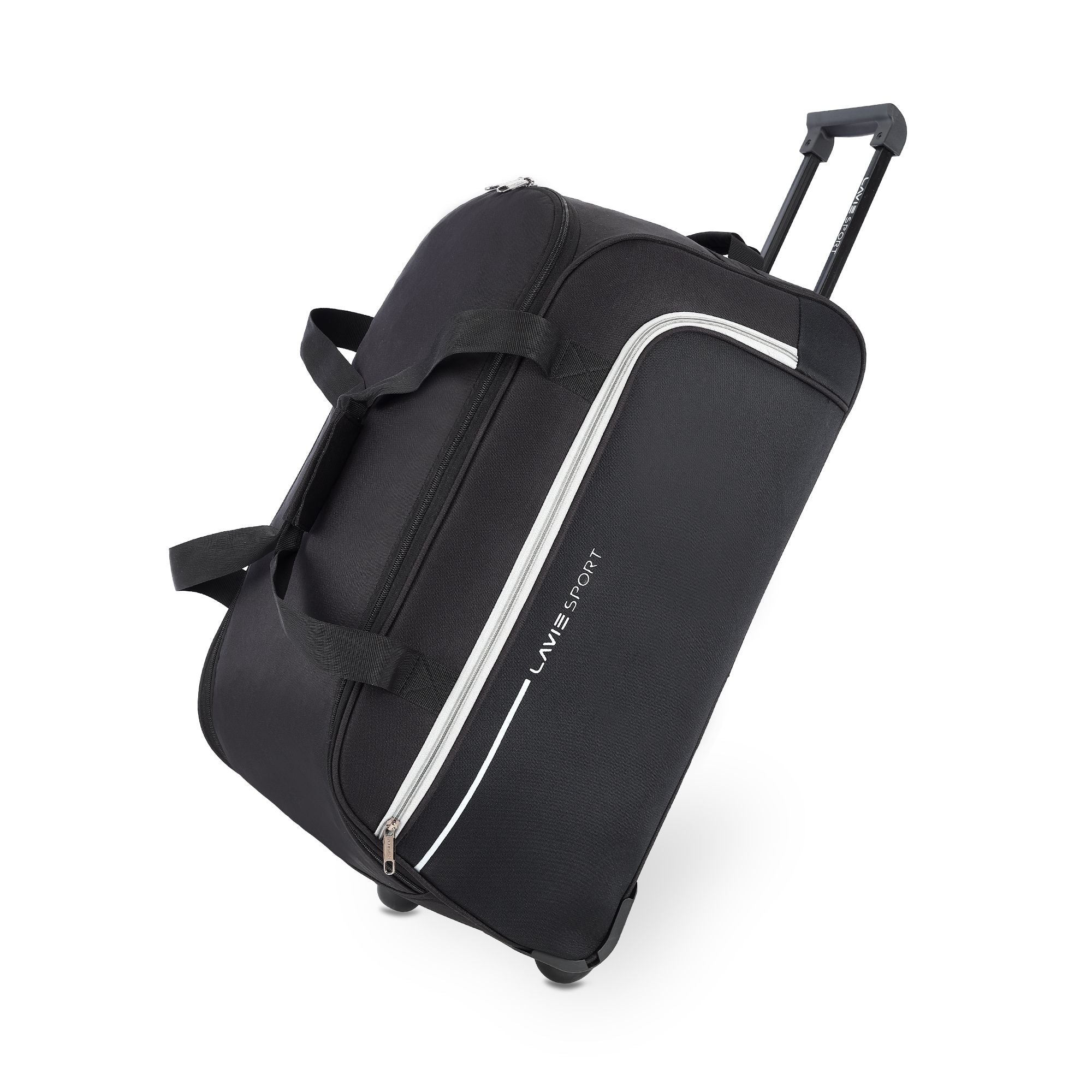 Lavie Sport Large Size 62 Cms Galactic Wheel Duffle Bag | Black - Lavie World