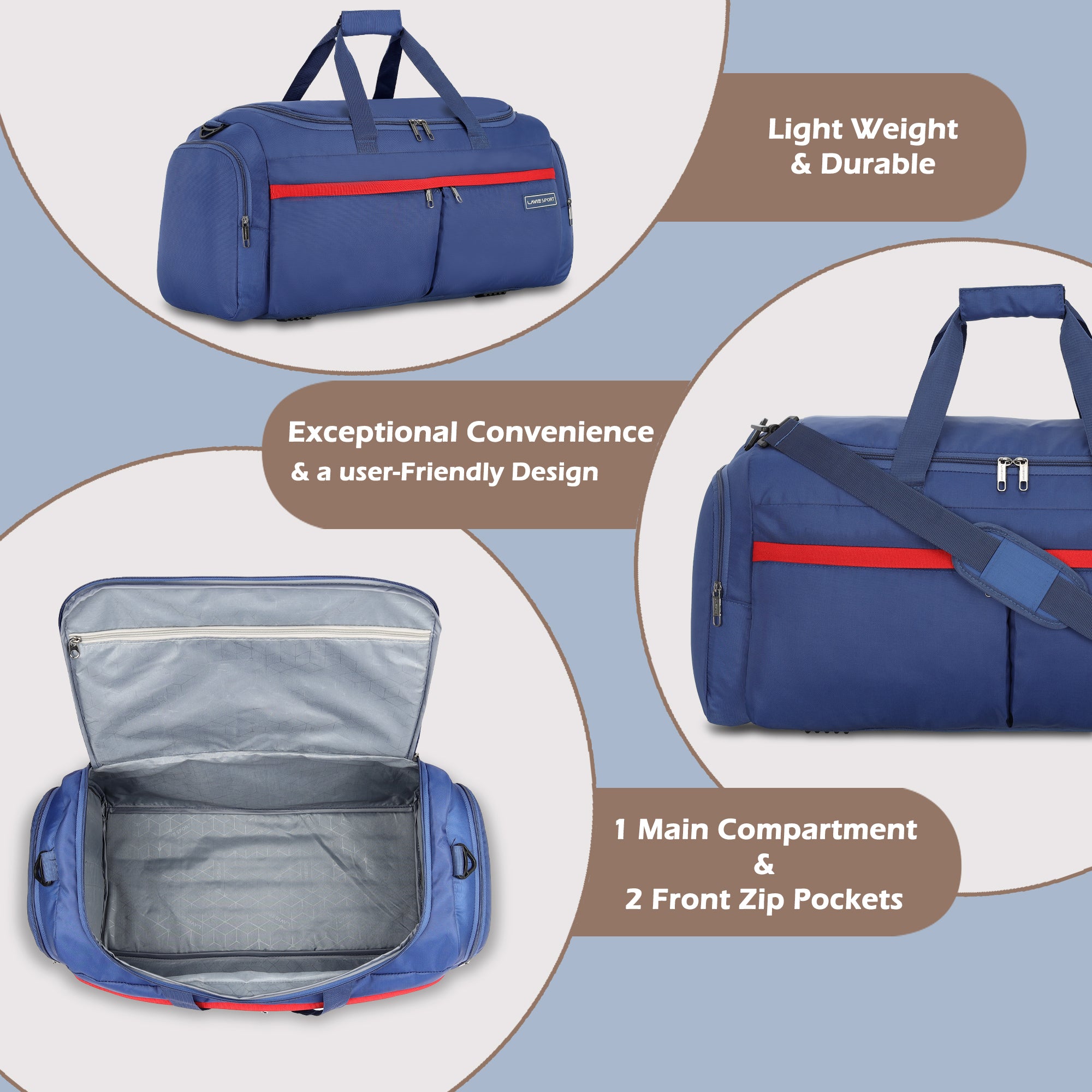 Lavie Sport Epitome 75 cms Duffle Bag For | Airbag| Duffle