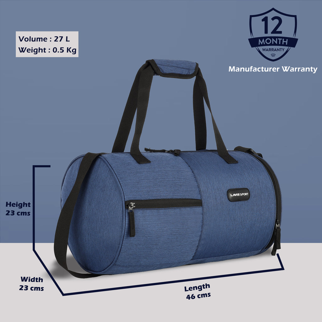 Lavie Sport Agile 27L Men and Women's Gym Duffle Bag with Shoe Compartment Navy