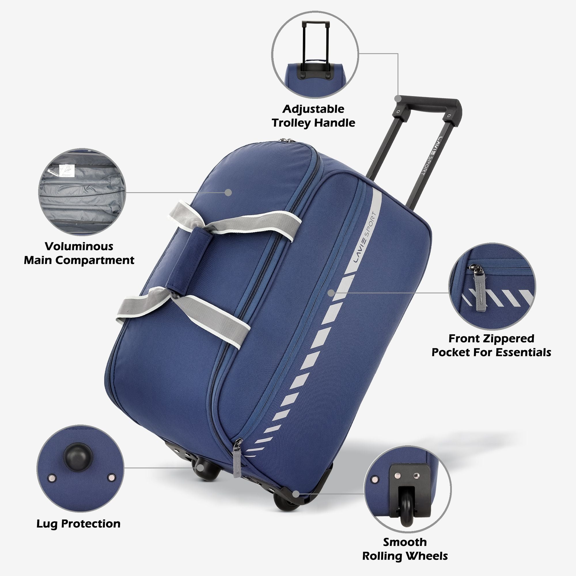 Pluto Wheel Duffle Bag Trolley Navy