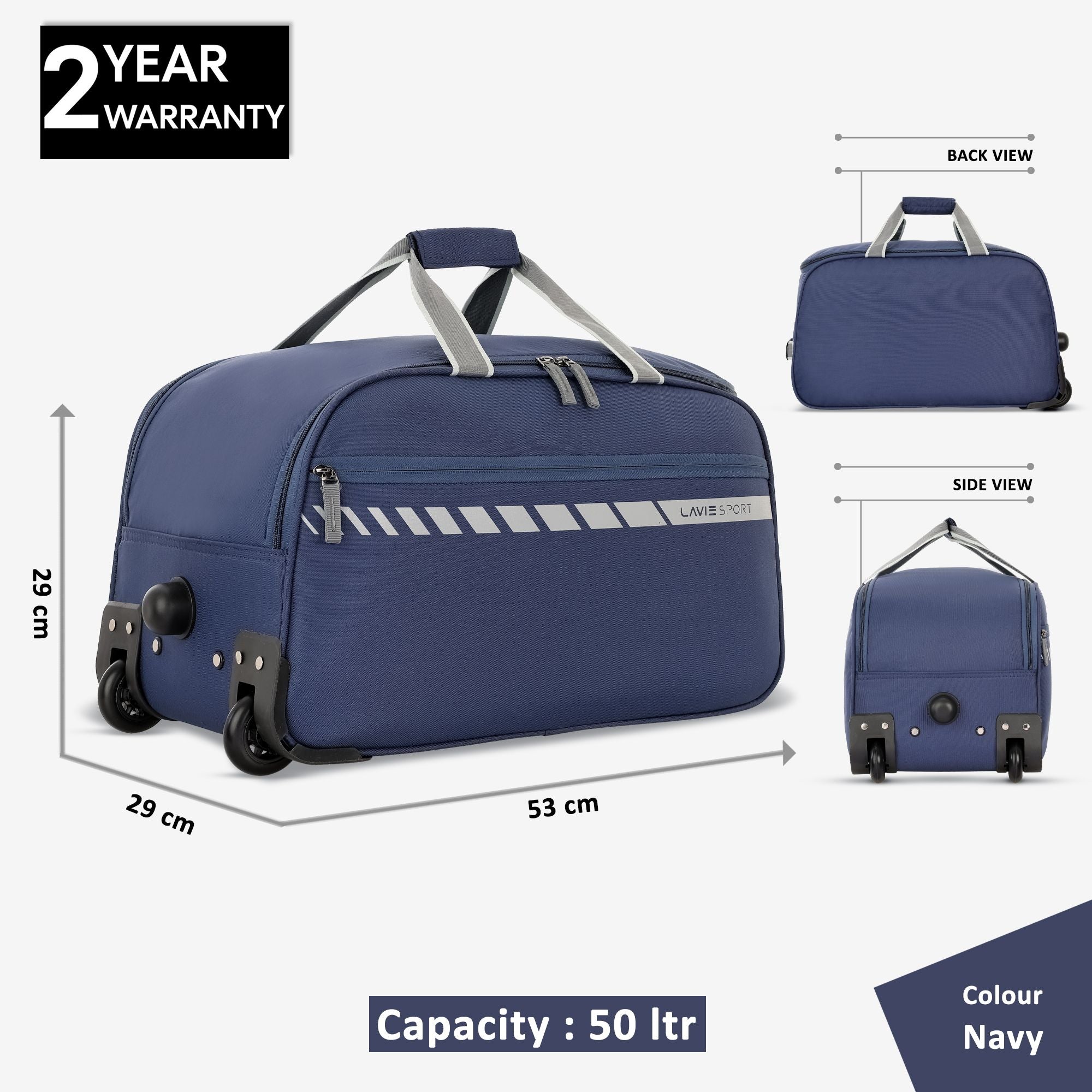 Pluto Wheel Duffle Bag Trolley Navy