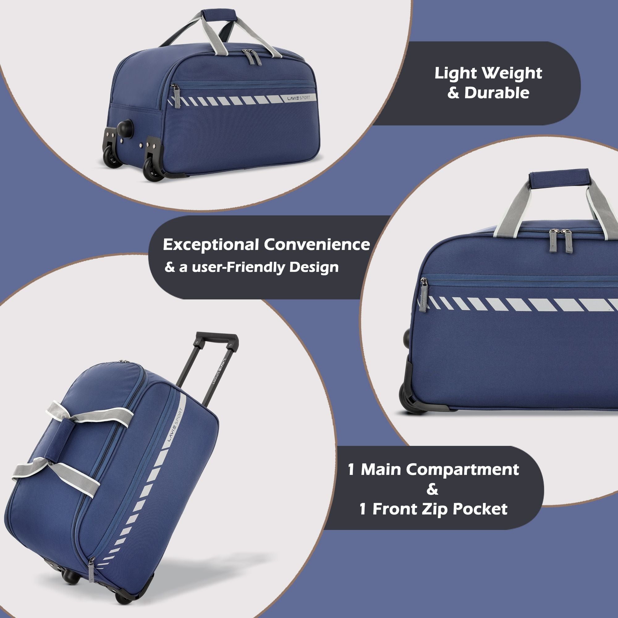 Pluto Wheel Duffle Bag Trolley Navy