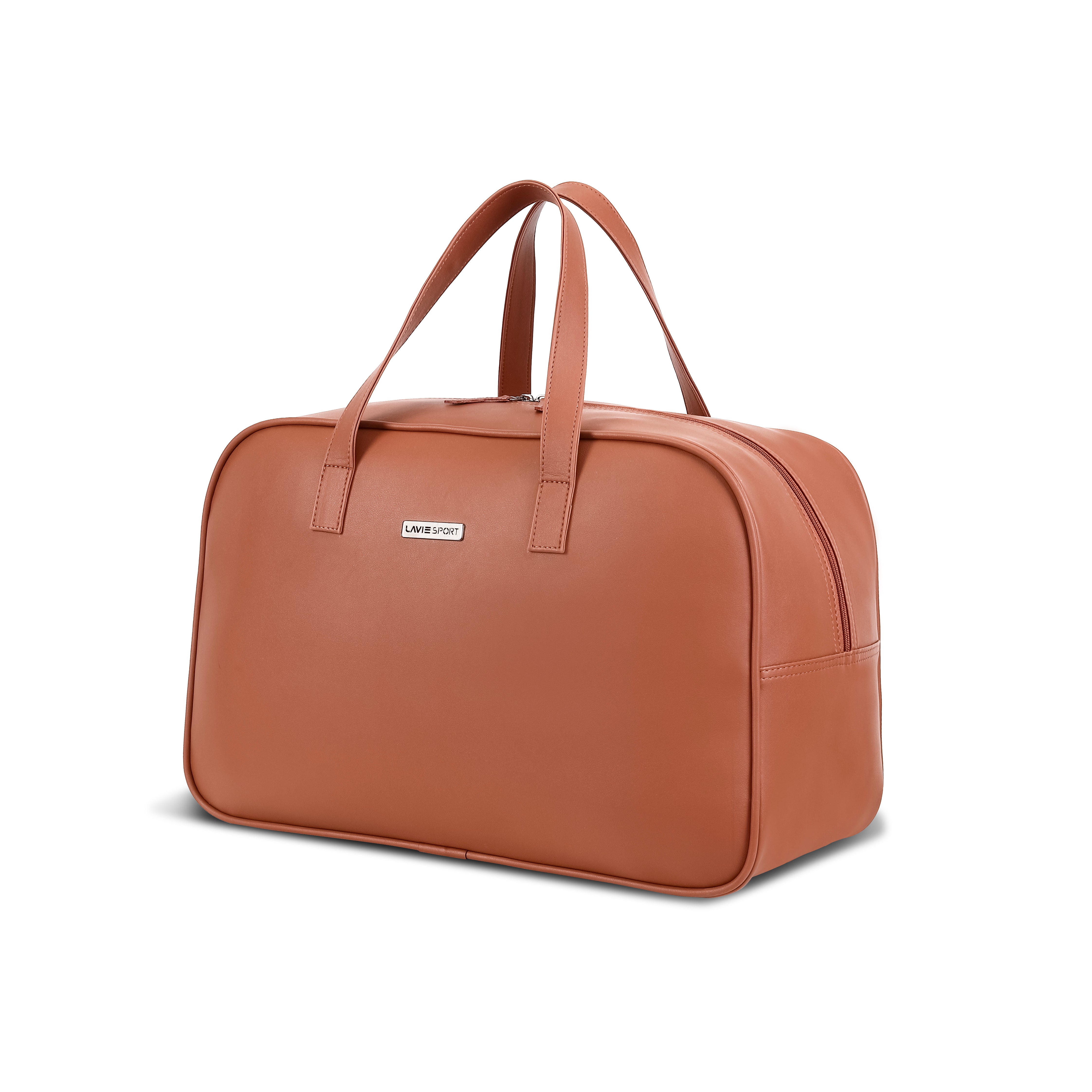Companion 32L Synthetic Leather Unisex Duffle Bag Tan