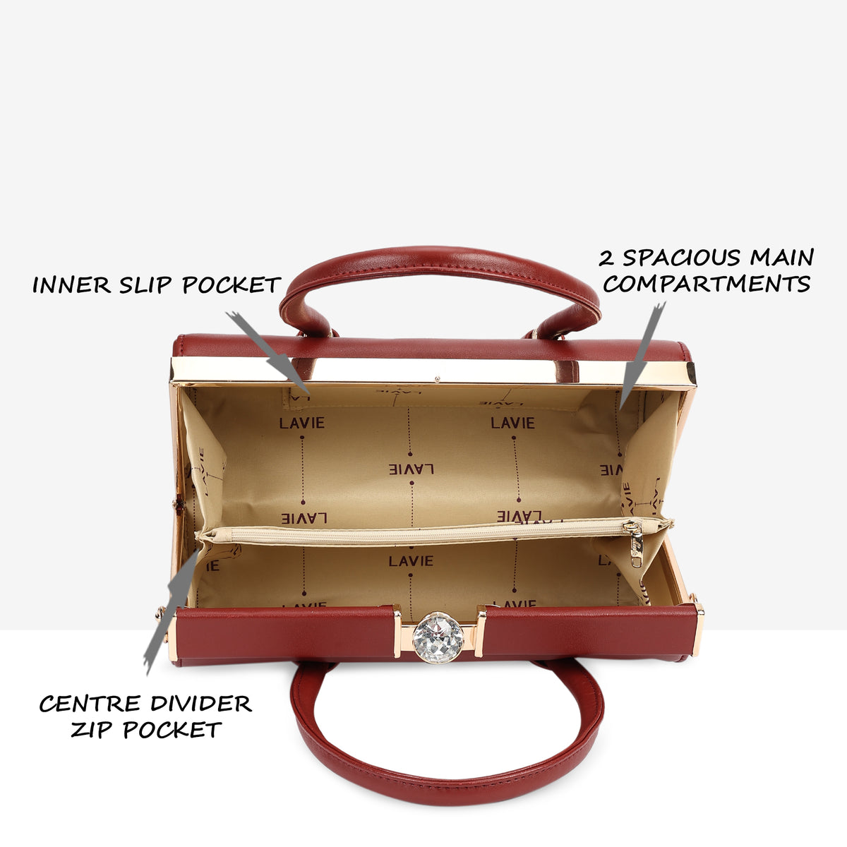 Dazzle Medium Wine Handbag