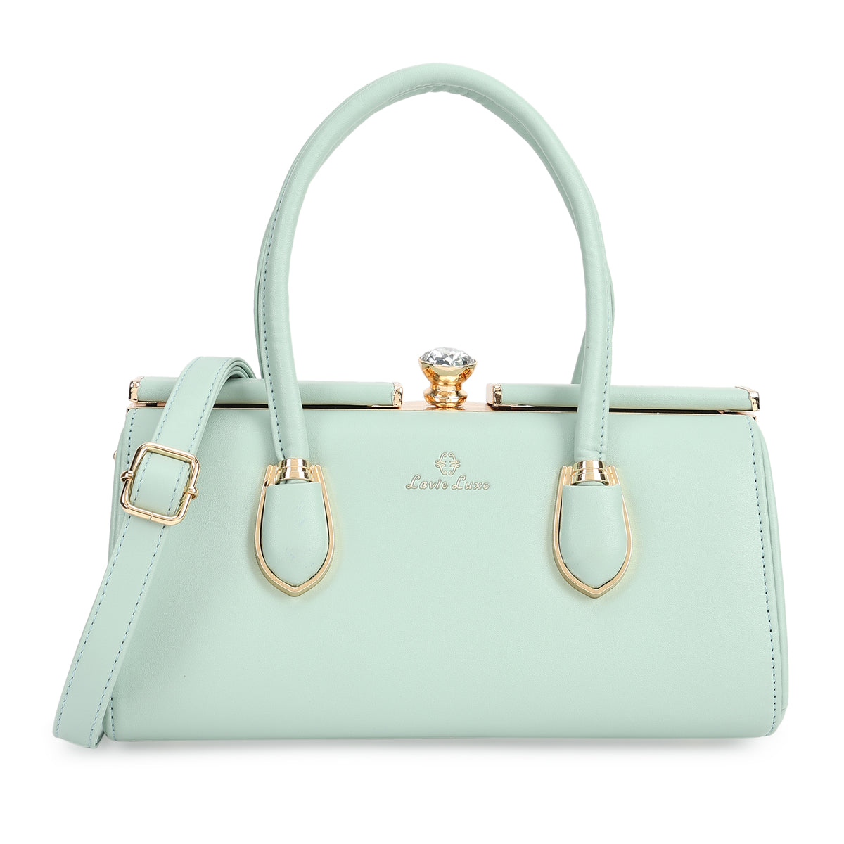 Lavie Luxe Dazzle Mint Medium Women's Framed Bag