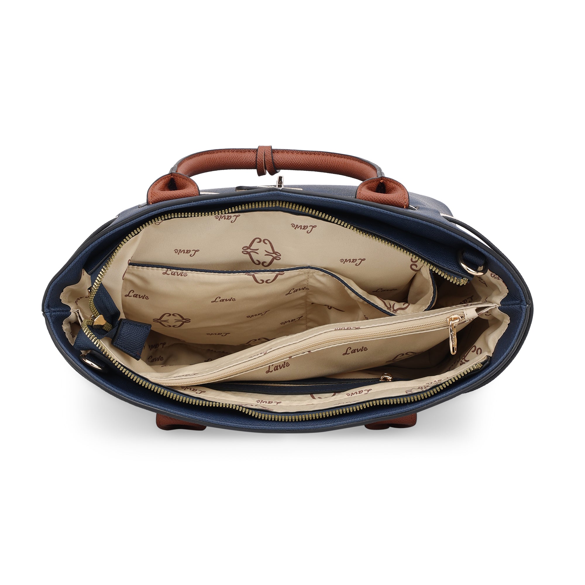 Lavie Luxe Navy Medium Women's Fallon Satchel Bag