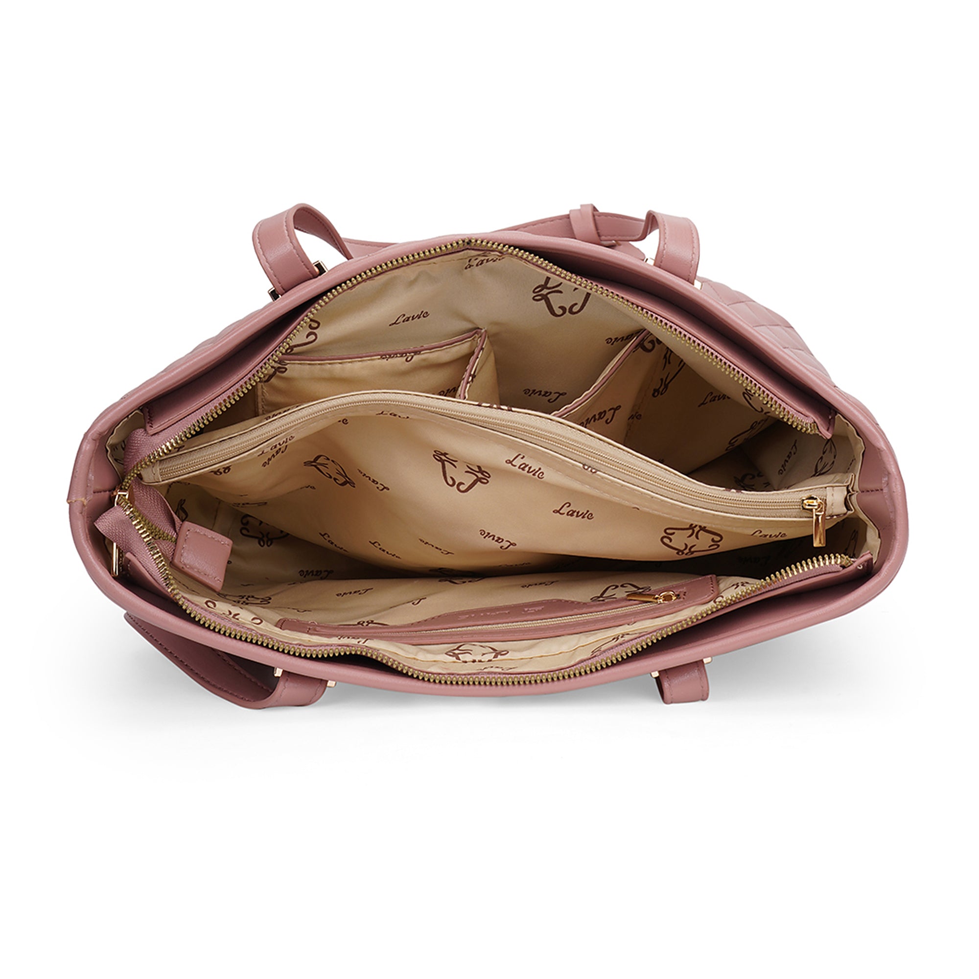 Lavie Luxe Dark Pink Large Women's Sherry Tote Bag
