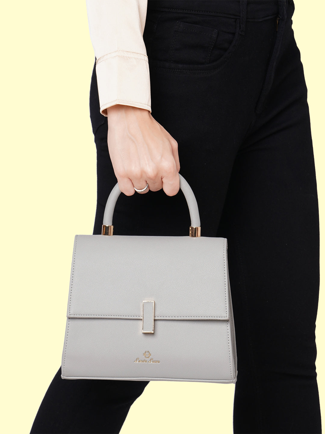 Lavie Luxe Grey Medium Women's Gypsy Flap Satchel Bag
