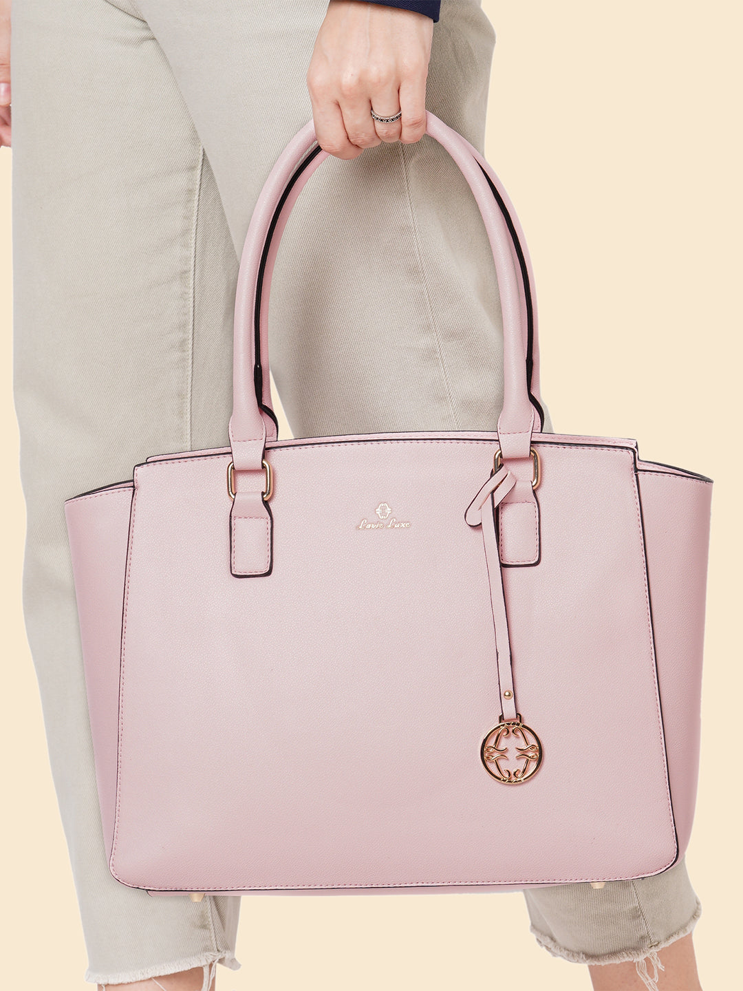 Lavie Luxe Light Pink Large Women's Kaley Tote Bag