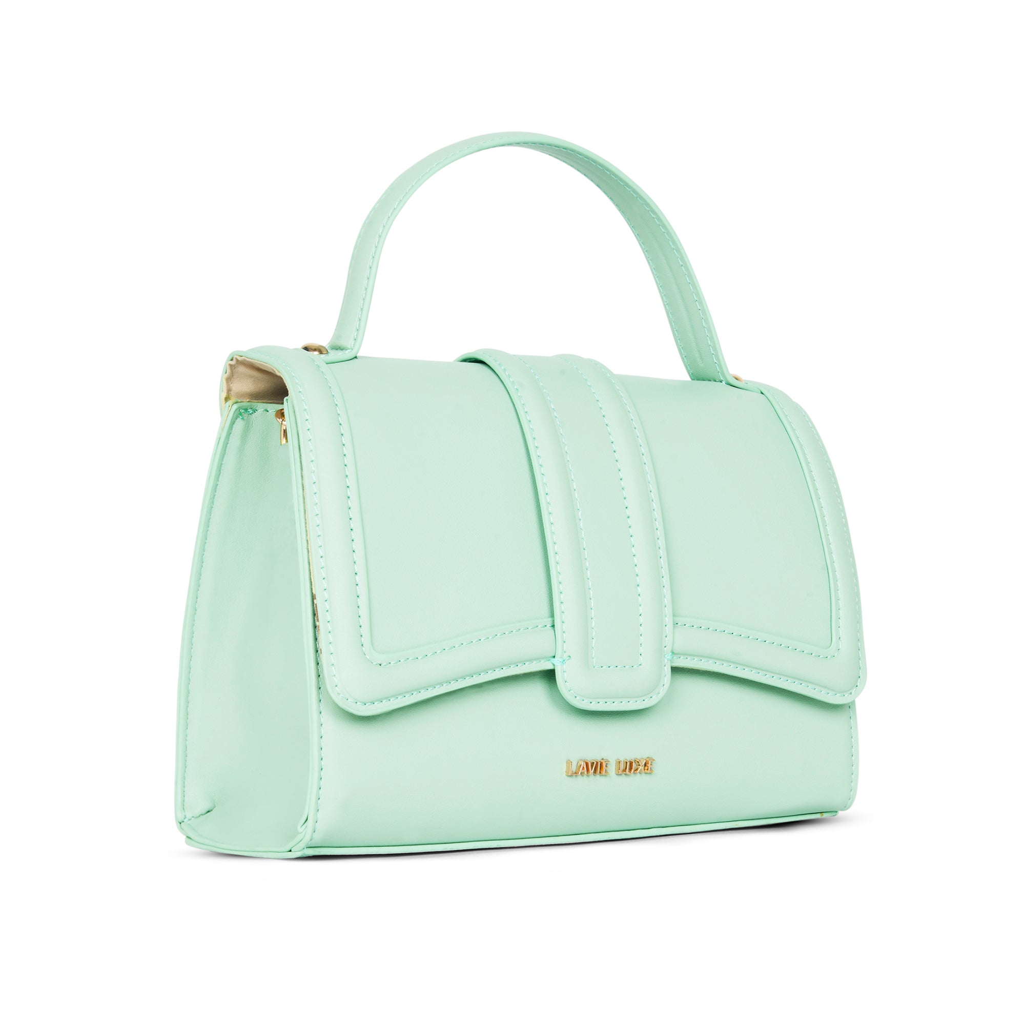 Lavie Luxe Mint Medium Women's Bubble Flap Satchel Bag