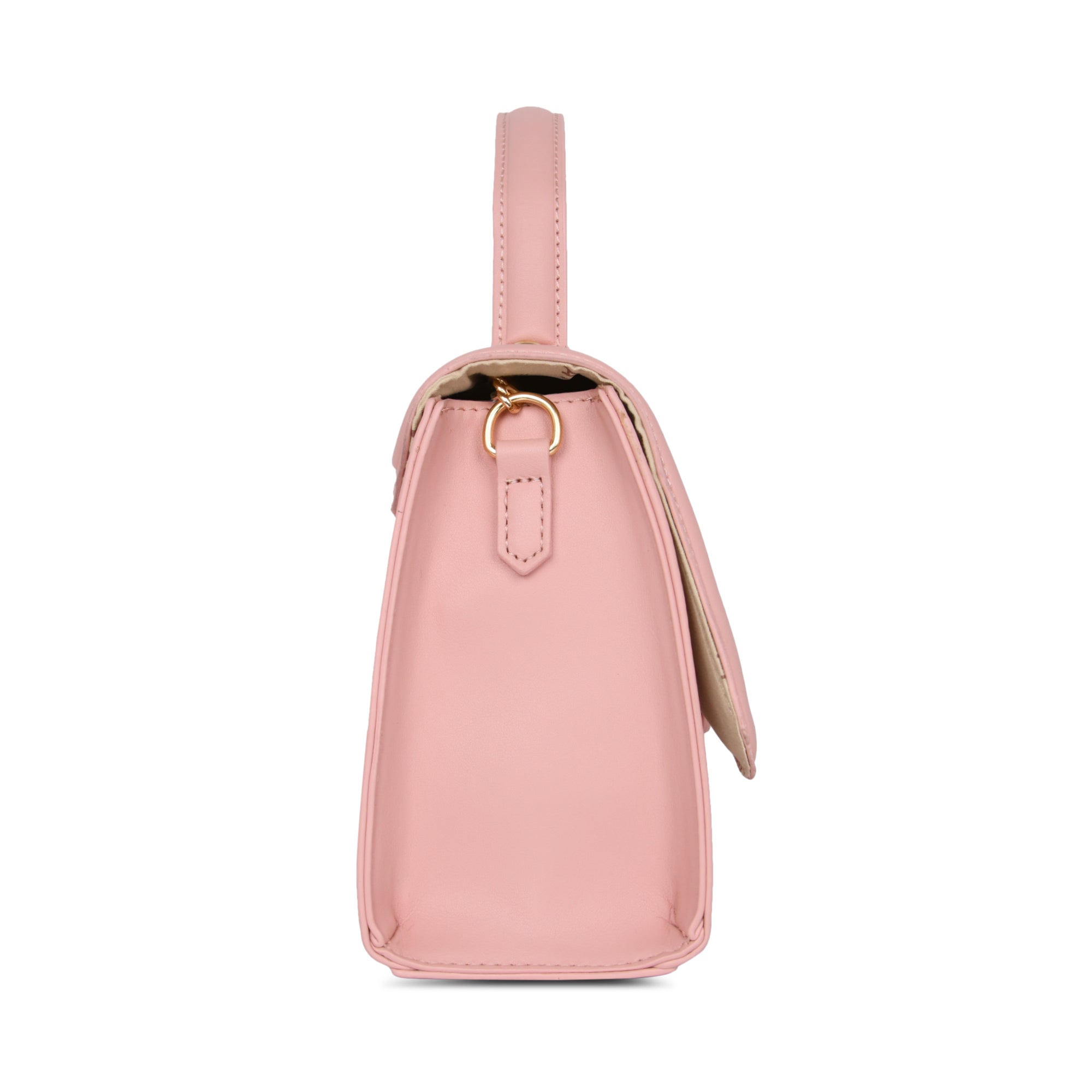 Lavie Luxe Light Pink Medium Women's Bubble Flap Satchel Bag