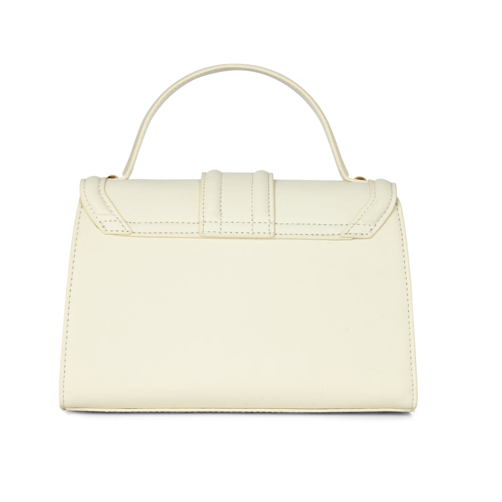 Lavie Luxe Off White Medium Women's Bubble Flap Satchel Bag