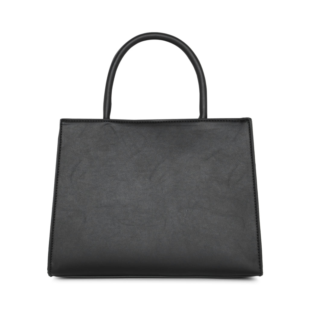 Lavie Luxe Black Medium Women's Lock Satchel Bag