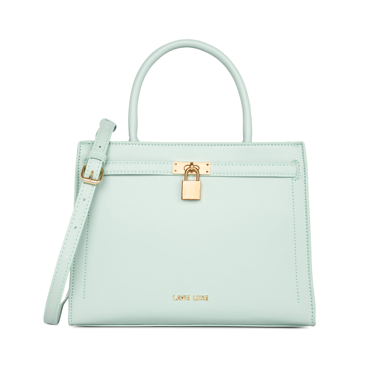 Lavie Luxe Mint Medium Women's Lock Satchel Bag
