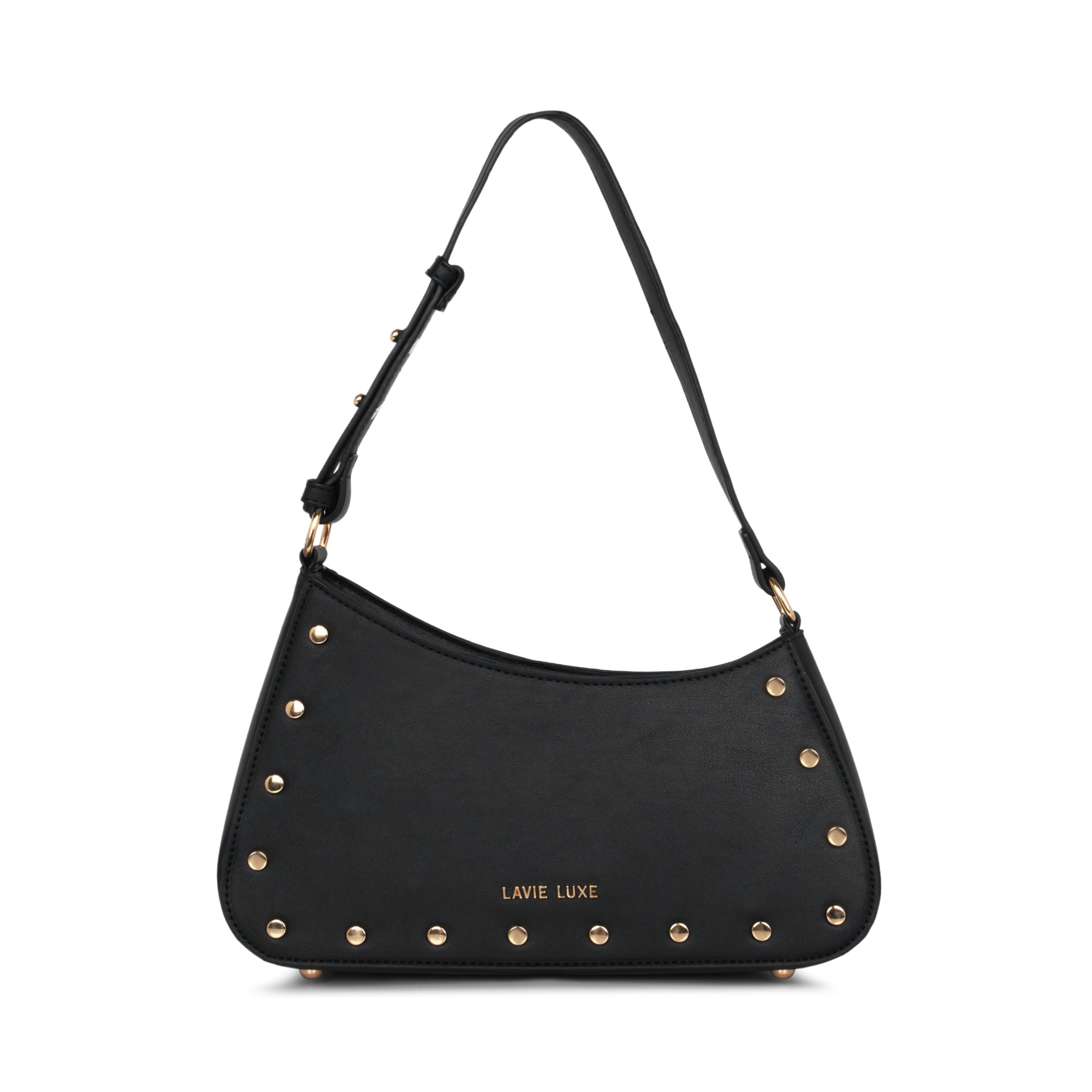 Lavie Luxe Black Small Women's Stud Hobo Bag