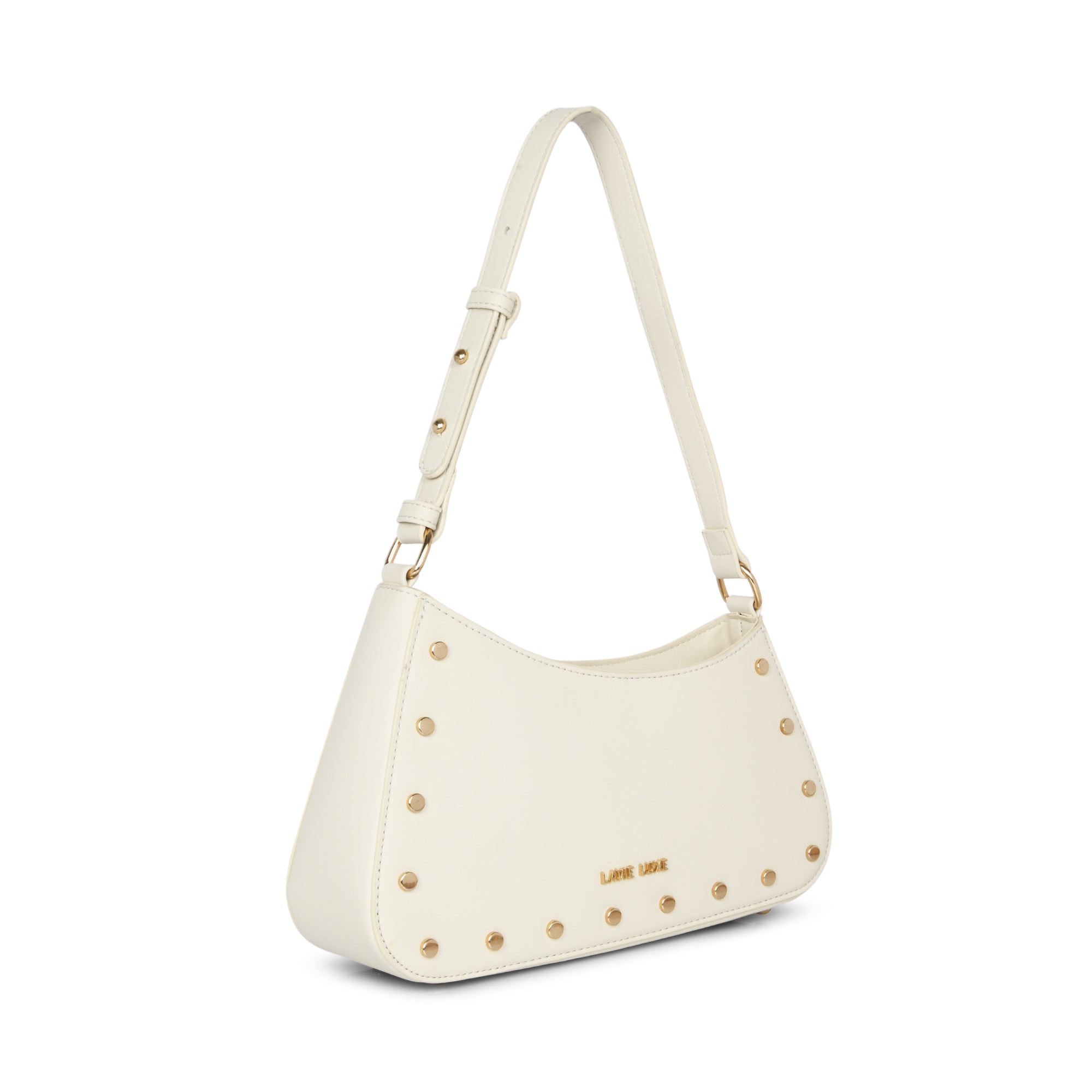 Lavie Luxe Off White Small Women's Stud Girl's Hobo Bag
