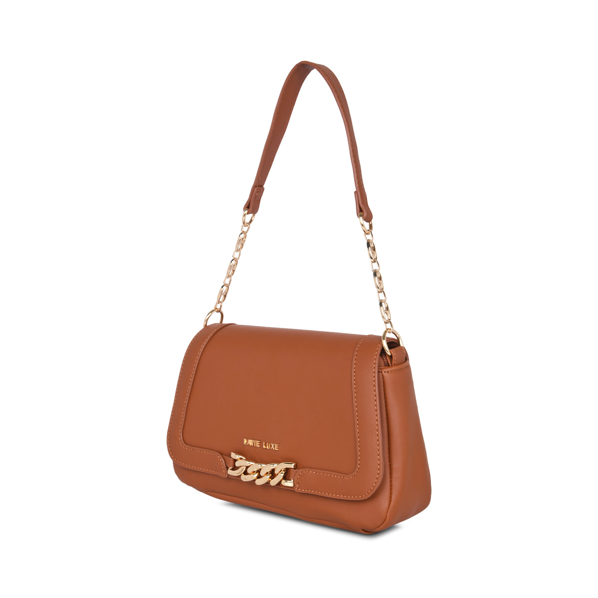 Lavie Luxe Tan Medium Women's Chain Hobo Bag
