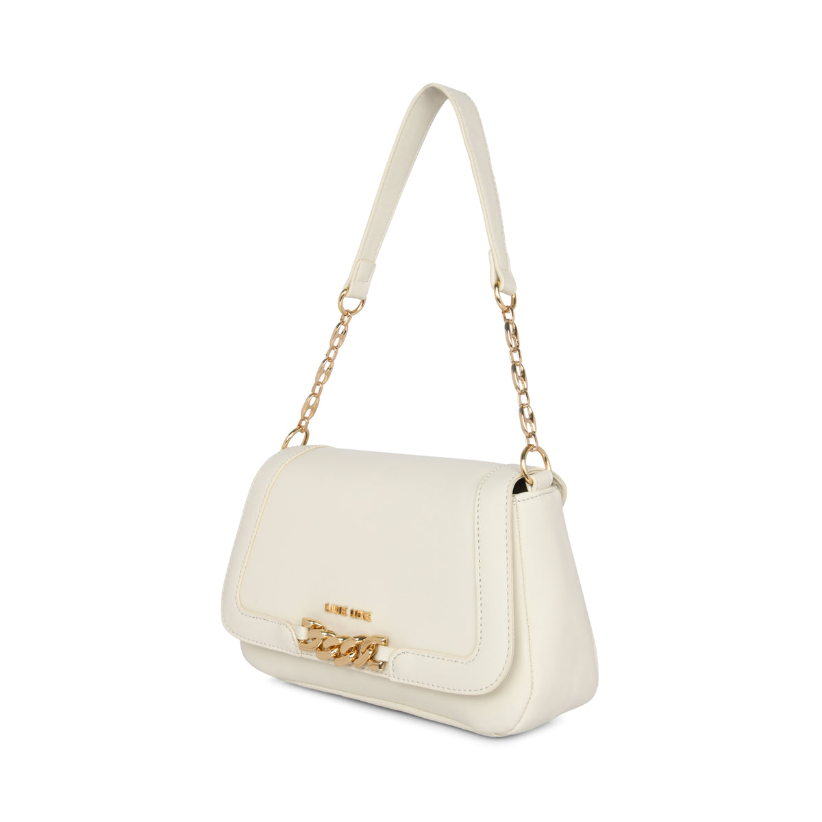 Lavie Luxe Off White Medium Women's Chain Hobo Bag