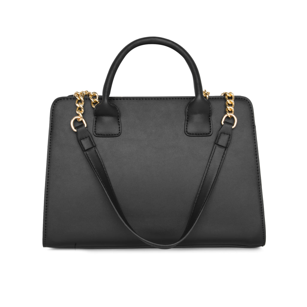Lavie Luxe Black Medium Women's Chain Satchel Bag