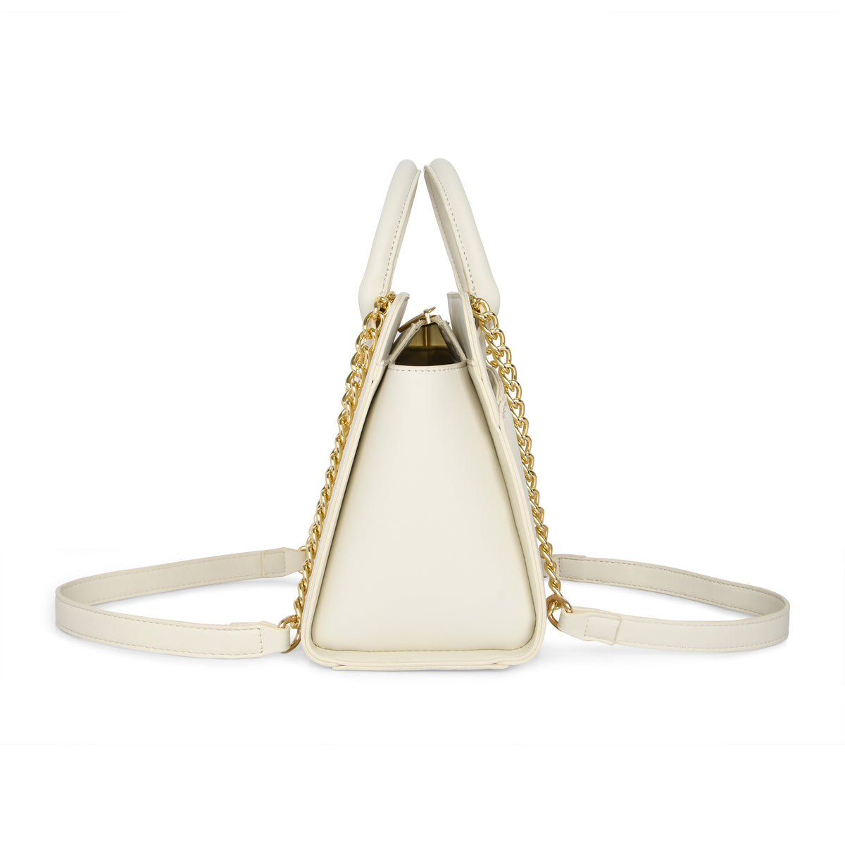 Lavie Luxe Off White Medium Women's Chain Satchel Bag