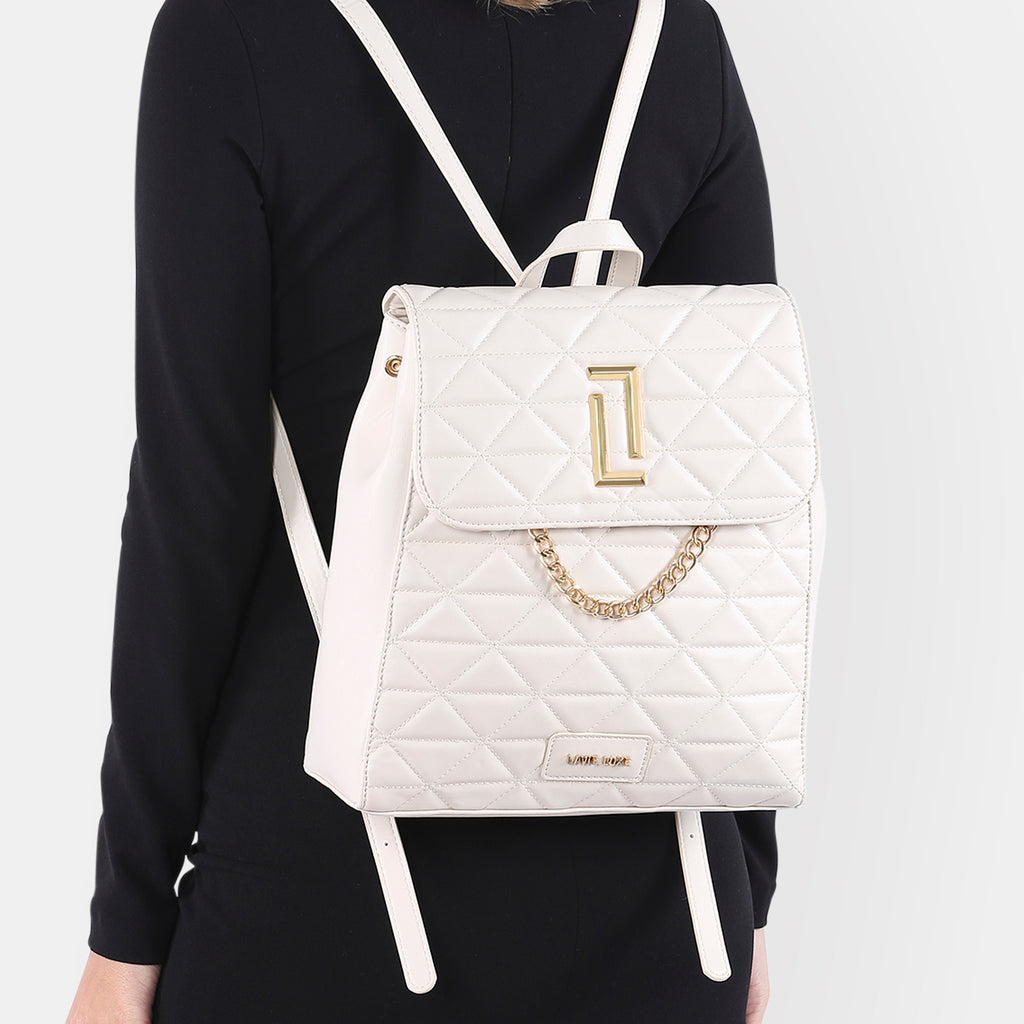 Lavie Luxe Off White Medium Women's Casper Girl's Backpack