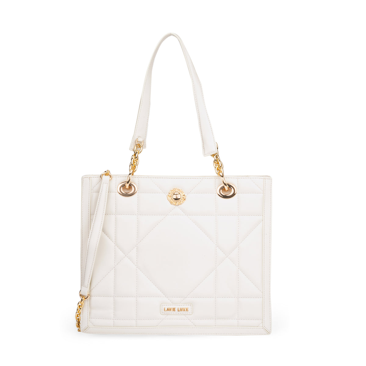 Lavie Luxe Diobox Off White Large Women's Satchel