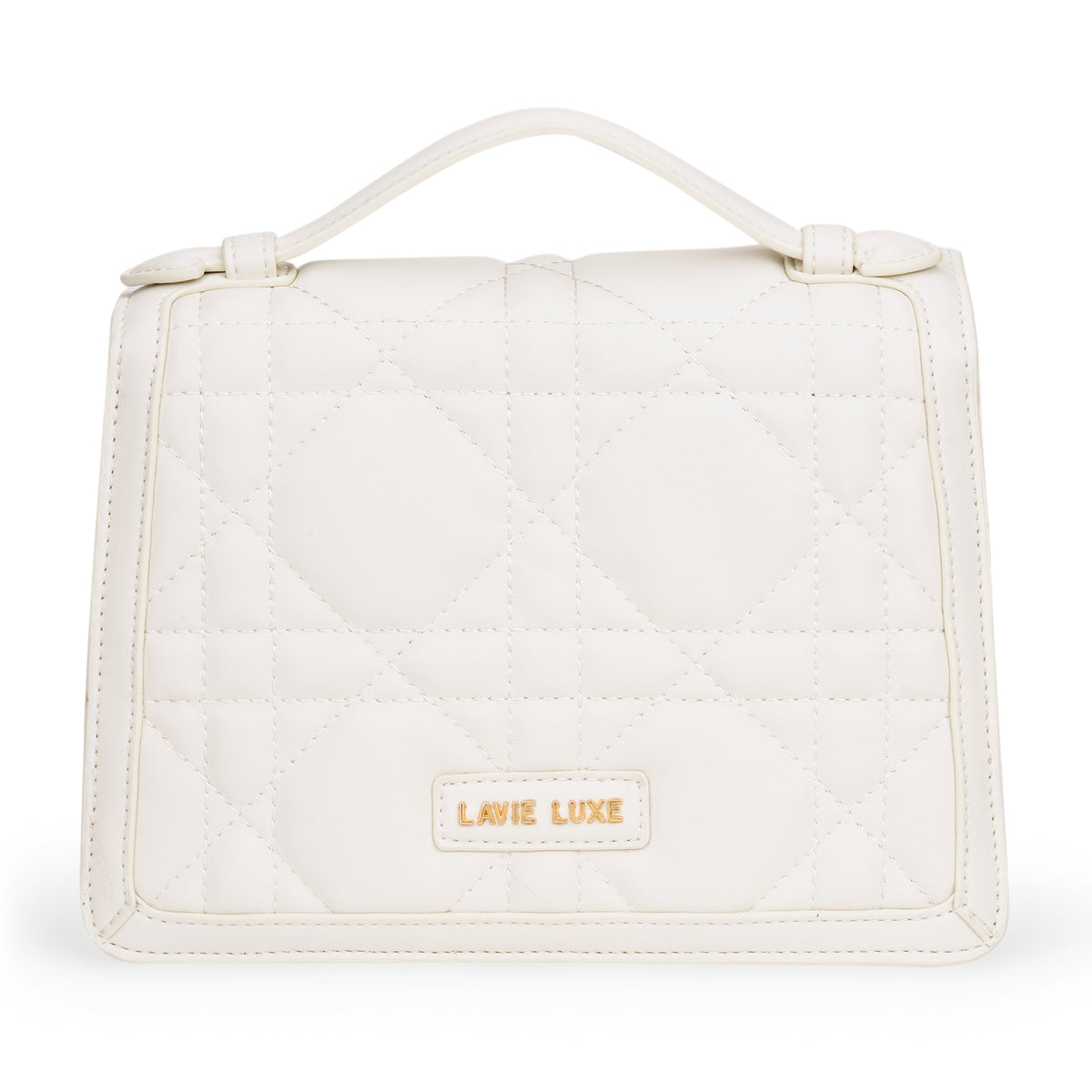 Lavie Luxe Off White Small Women's Dioflap Satchel Bag