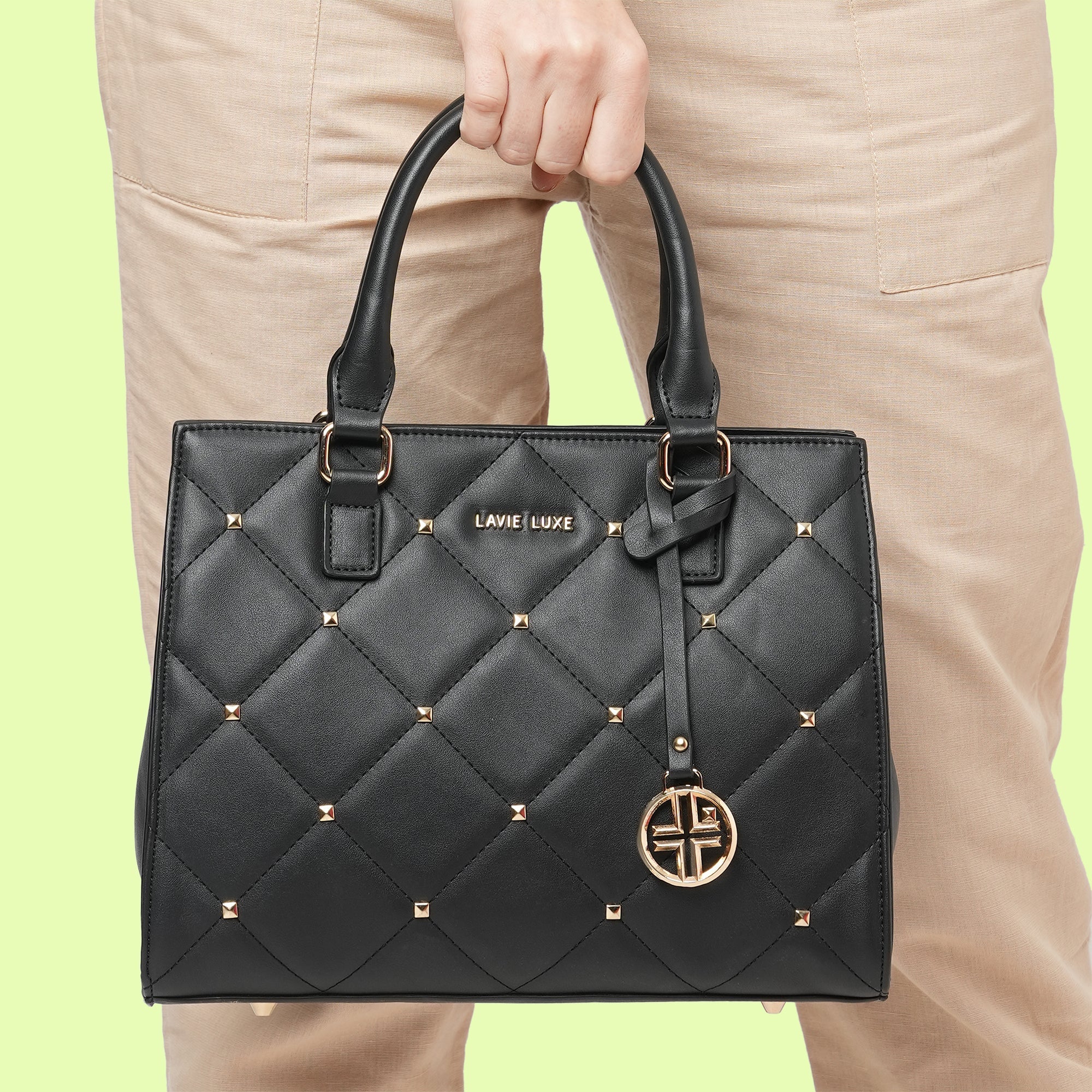 Medium Stud Shelly Satchel Bag