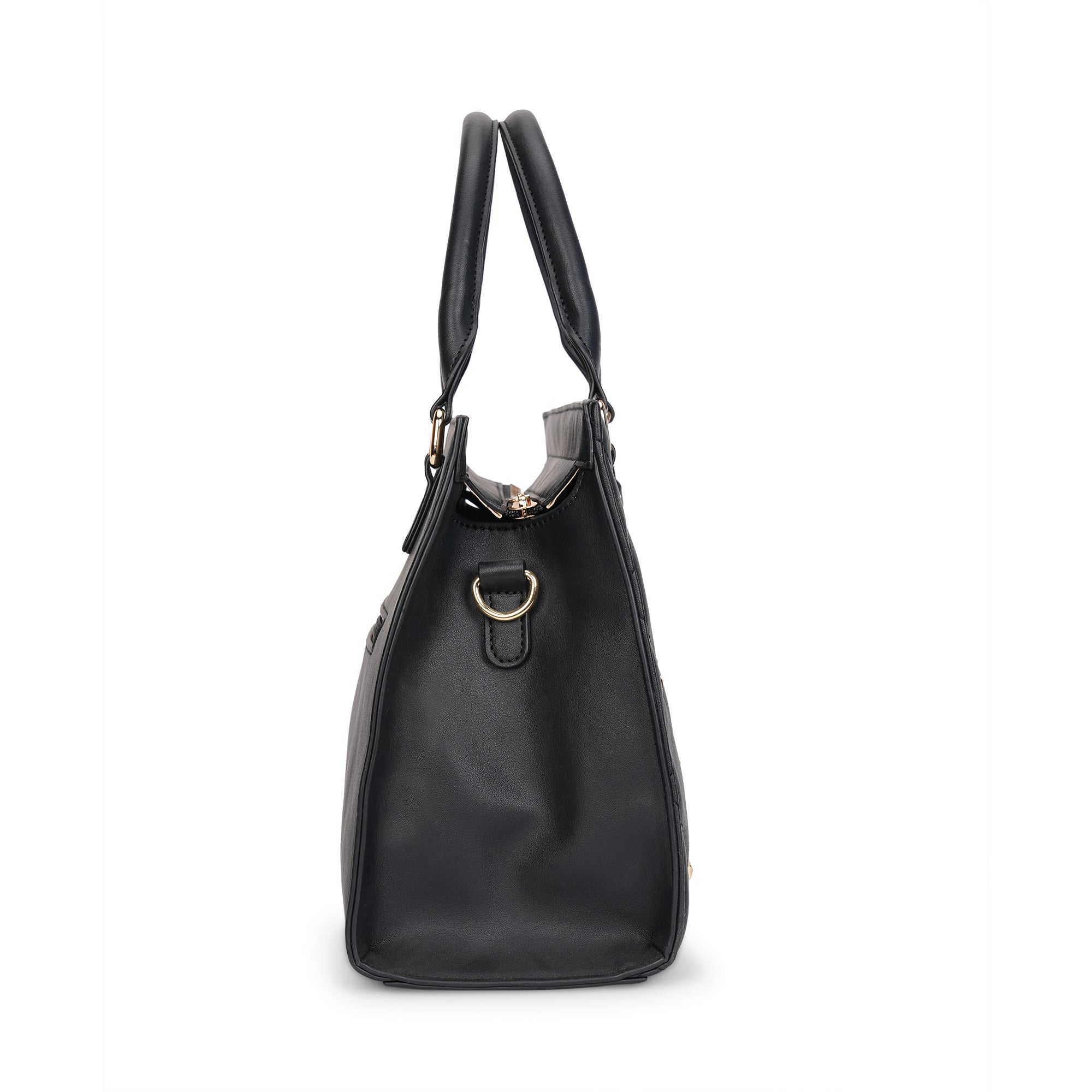 Lavie Luxe Black Medium Women's Stud Shelly Satchel Bag