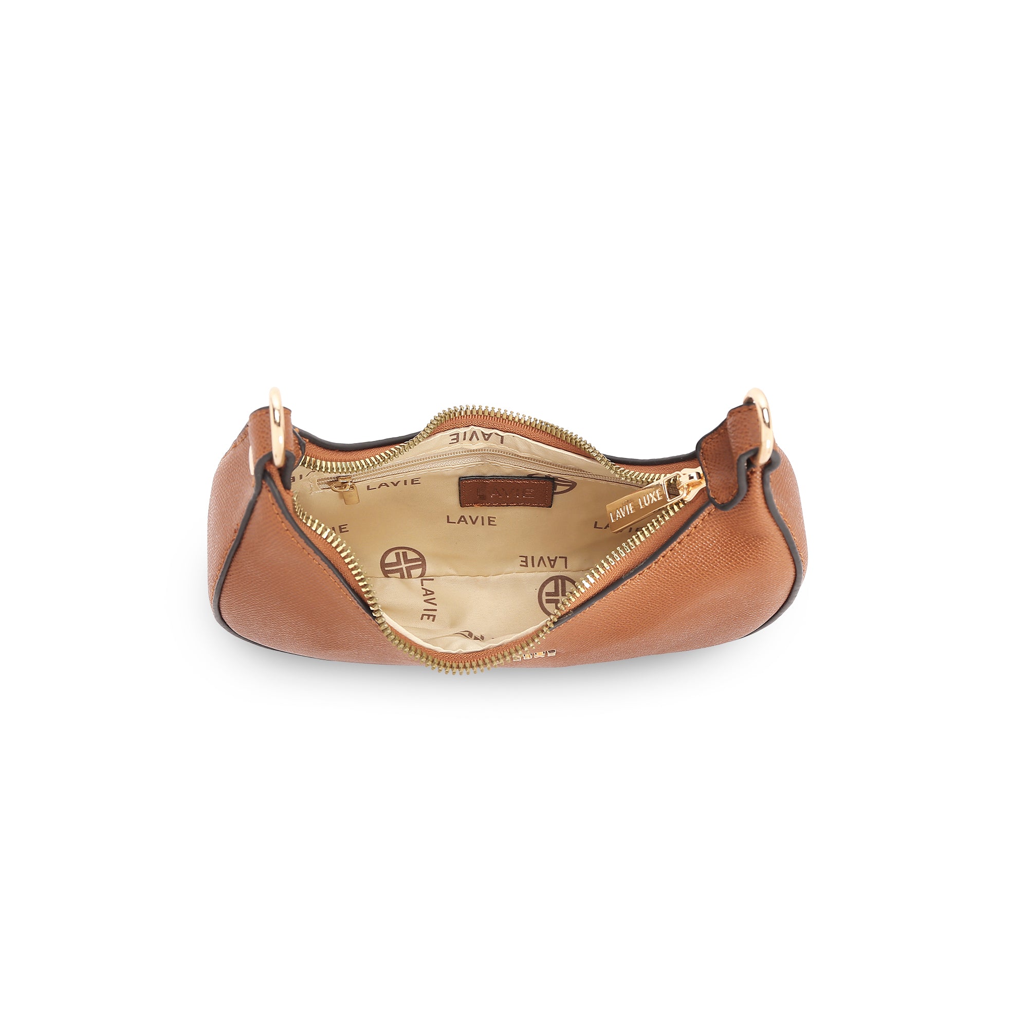 Lavie Luxe Tan Small Women's Cres Hobo Bag