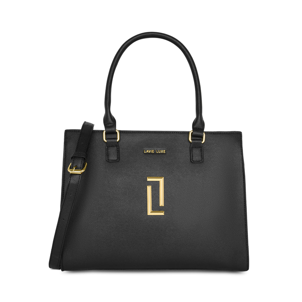 Lavie Luxe Black Large Women's Shelx Satchel Bag