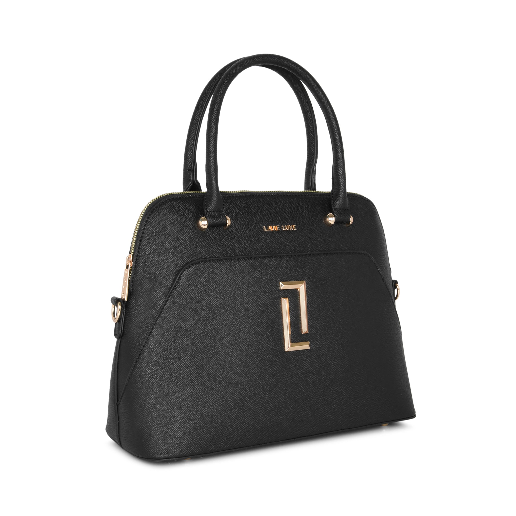 Lavie Luxe Black Medium Women's Valle Satchel Bag