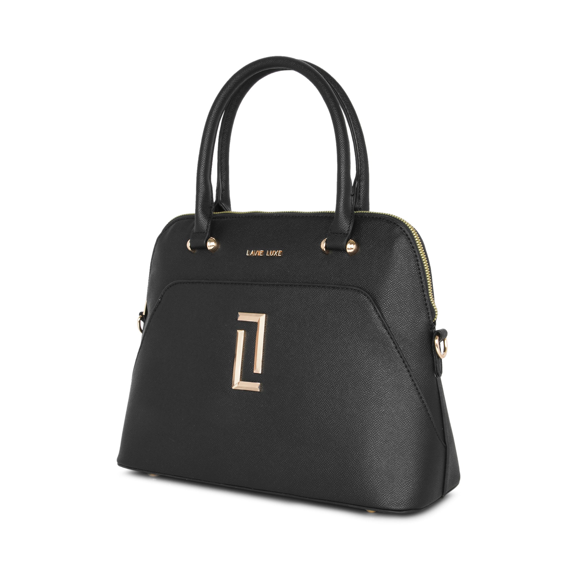 Lavie Luxe Black Medium Women's Valle Satchel Bag