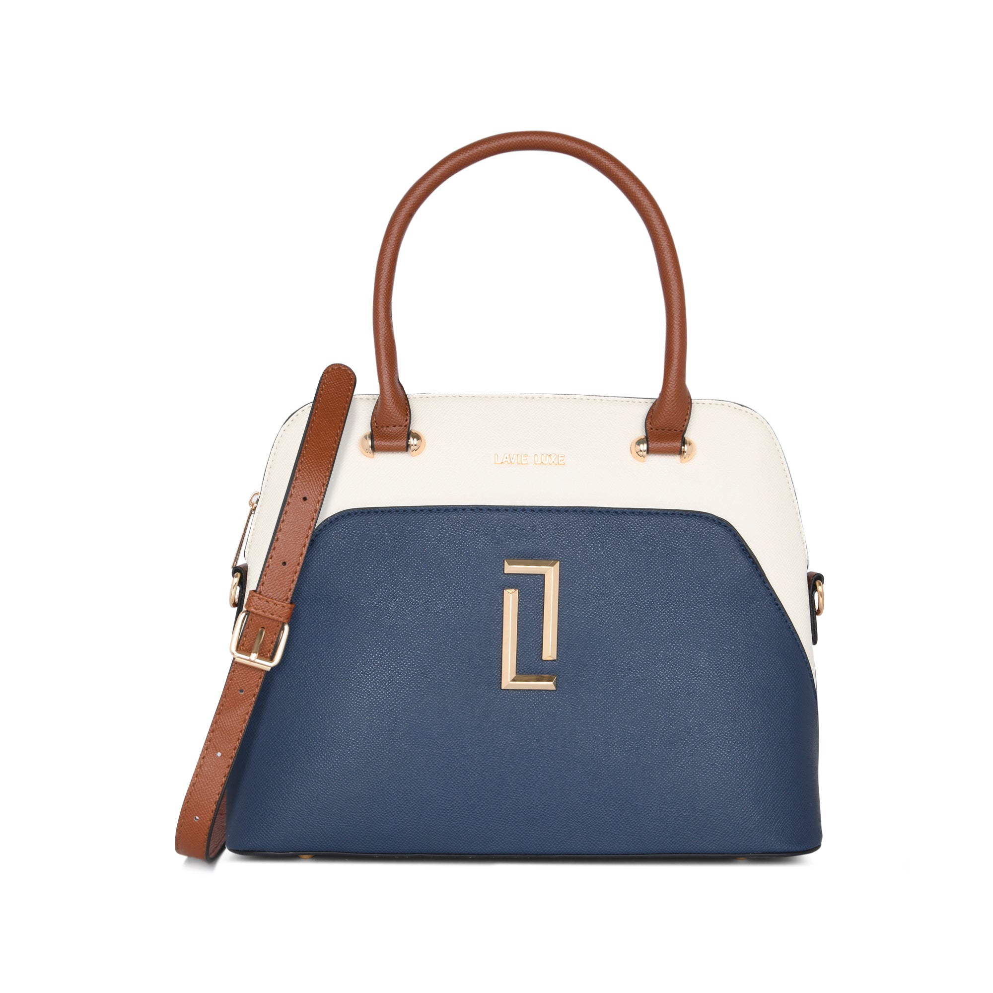 Lavie Luxe Navy Medium Women's Valle Satchel Bag