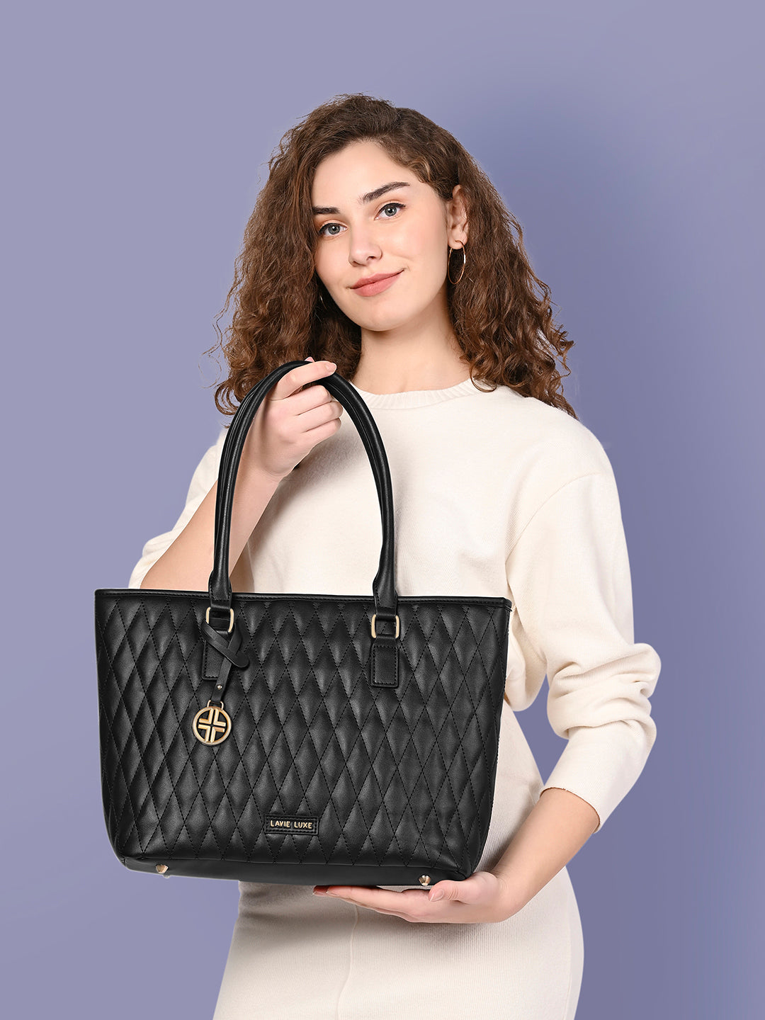 Lavie Luxe Black Large Women's Sherry Tote Bag