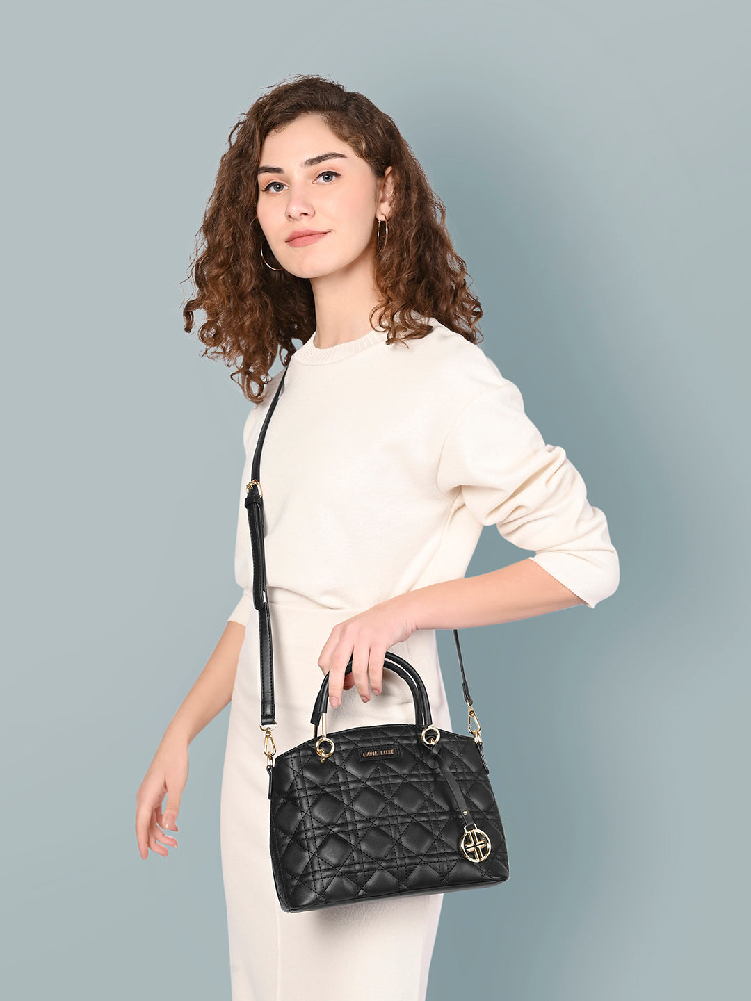 Lavie Luxe Black Small Women's Babel Satchel Bag